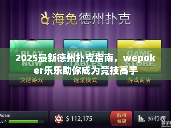 2025最新德州扑克指南,wepoker乐乐助你成为竞技高手 2025最新德州扑克指南,wepoker乐乐助你成为竞技高手