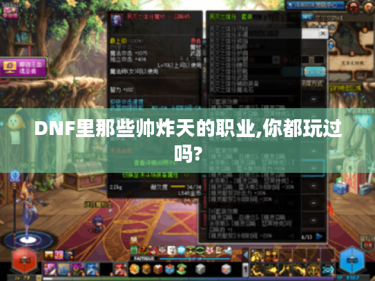 DNF里那些帅炸天的职业,你都玩过吗?