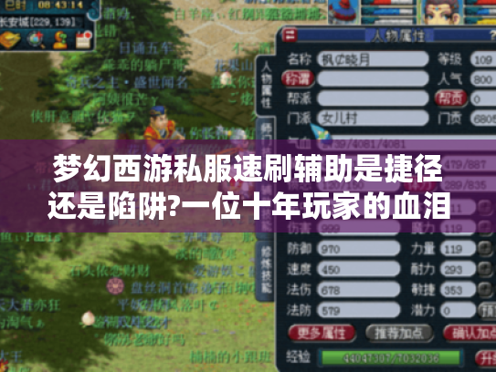 梦幻西游私服速刷辅助是捷径还是陷阱?一位十年玩家的血泪自白 梦幻西游私服速刷辅助是捷径还是陷阱?一位十年玩家的血泪自白