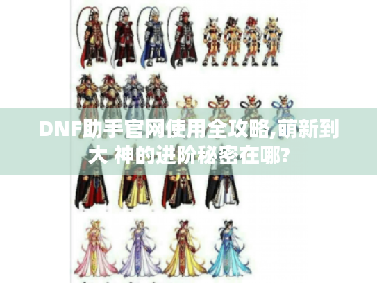 DNF助手官网使用全攻略,萌新到大 神的进阶秘密在哪? DNF助手官网使用全攻略,萌新到大 神的进阶秘密在哪?