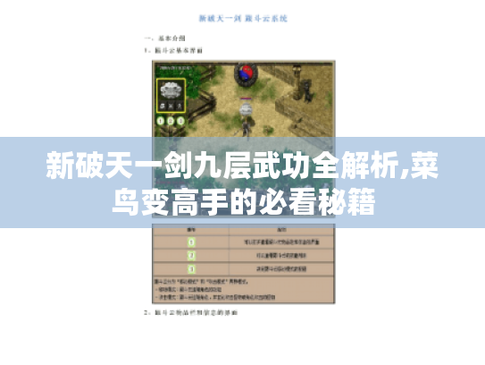 新破天一剑九层武功全解析,菜鸟变高手的必看秘籍