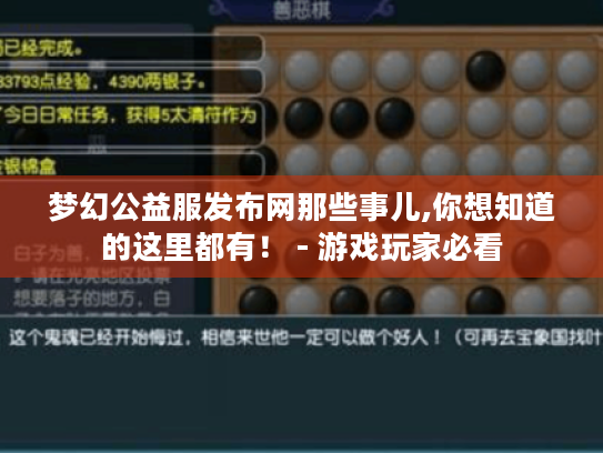 梦幻公益服发布网那些事儿,你想知道的这里都有！ - 游戏玩家必看