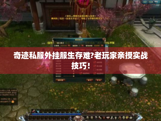 奇迹私服外挂服生存难?老玩家亲授实战技巧！