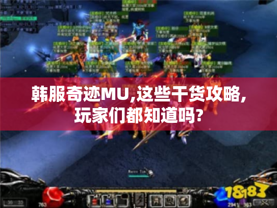 韩服奇迹MU,这些干货攻略,玩家们都知道吗? 韩服奇迹MU,这些干货攻略,玩家们都知道吗?