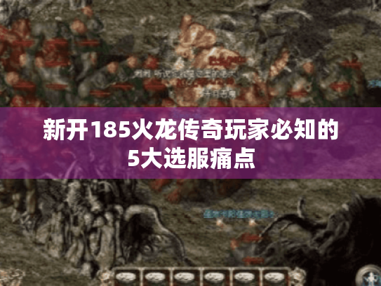 新开185火龙传奇玩家必知的5大选服痛点