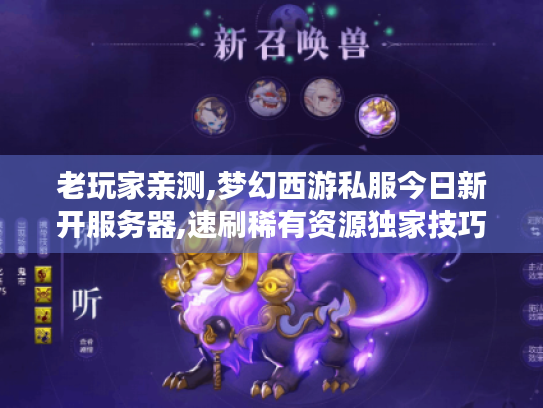 老玩家亲测,梦幻西游私服今日新开服务器,速刷稀有资源独家技巧！