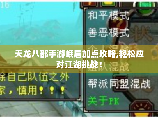 天龙八部手游峨眉加点攻略,轻松应对江湖挑战! 天龙八部手游峨眉加点攻略,轻松应对江湖挑战!