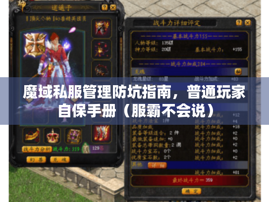 魔域私服管理防坑指南，普通玩家自保手册（服霸不会说）