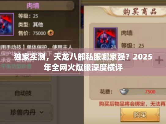 独家实测,天龙八部私服哪家强?2025年全网火爆服深度横评 独家实测,天龙八部私服哪家强?2025年全网火爆服深度横评