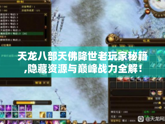 天龙八部天佛降世老玩家秘籍,隐藏资源与巅峰战力全解! 天龙八部天佛降世老玩家秘籍,隐藏资源与巅峰战力全解!