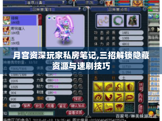 月宫资深玩家私房笔记,三招解锁隐藏资源与速刷技巧