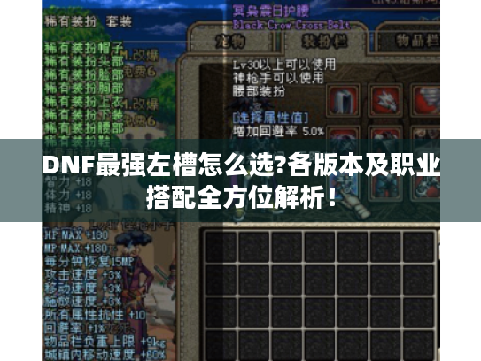 DNF最强左槽怎么选?各版本及职业搭配全方位解析! DNF最强左槽怎么选?各版本及职业搭配全方位解析!
