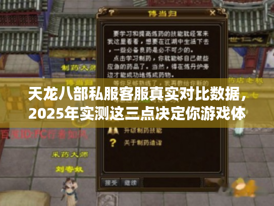 天龙八部私服客服真实对比数据,2025年实测这三点决定你游戏体验 天龙八部私服客服真实对比数据,2025年实测这三点决定你游戏体验