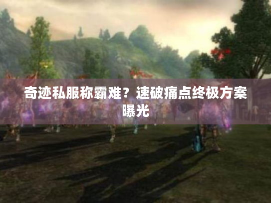 奇迹私服称霸难？速破痛点终极方案曝光