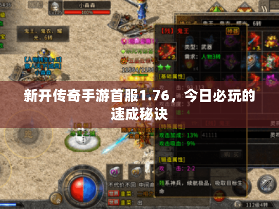 新开传奇手游首服1.76,今日必玩的速成秘诀 新开传奇手游首服1.76,今日必玩的速成秘诀