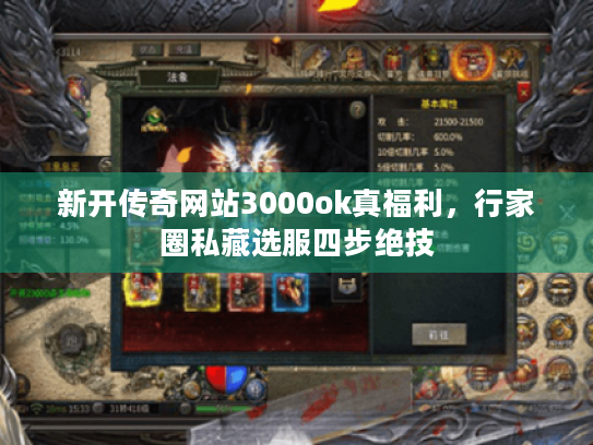 新开传奇网站3000ok真福利，行家圈私藏选服四步绝技