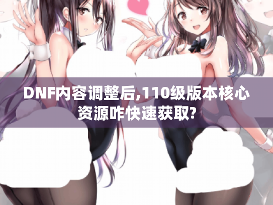 DNF内容调整后,110级版本核心资源咋快速获取? DNF内容调整后,110级版本核心资源咋快速获取?