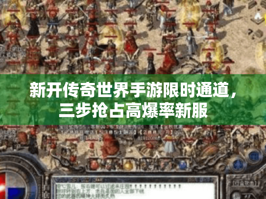 新开传奇世界手游限时通道,三步抢占高爆率新服 新开传奇世界手游限时通道,三步抢占高爆率新服