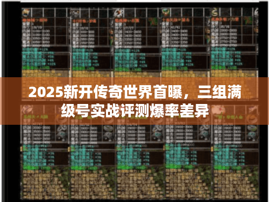 2025新开传奇世界首曝,三组满级号实战评测爆率差异 2025新开传奇世界首曝,三组满级号实战评测爆率差异