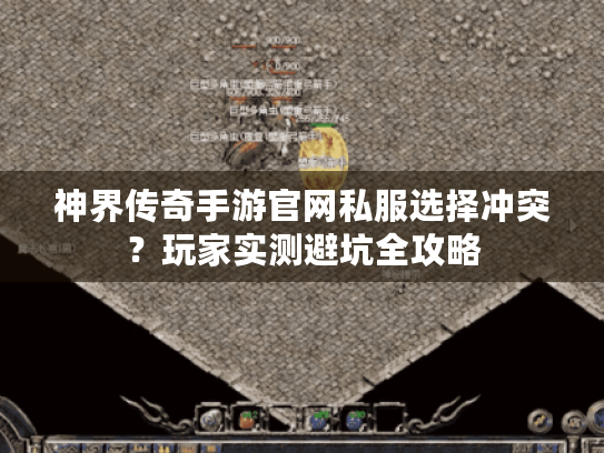 神界传奇手游官网私服选择冲突?玩家实测避坑全攻略 神界传奇手游官网私服选择冲突?玩家实测避坑全攻略