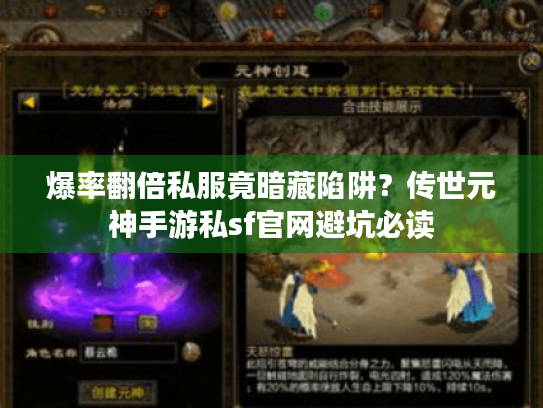 爆率翻倍私服竟暗藏陷阱?传世元神手游私sf官网避坑必读 爆率翻倍私服竟暗藏陷阱?传世元神手游私sf官网避坑必读