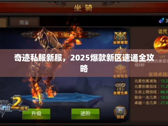 奇迹私服新服,2025爆款新区速通全攻略 奇迹私服新服,2025爆款新区速通全攻略