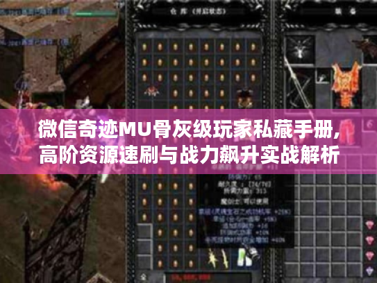 微信奇迹MU骨灰级玩家私藏手册,高阶资源速刷与战力飙升实战解析 微信奇迹MU骨灰级玩家私藏手册,高阶资源速刷与战力飙升实战解析