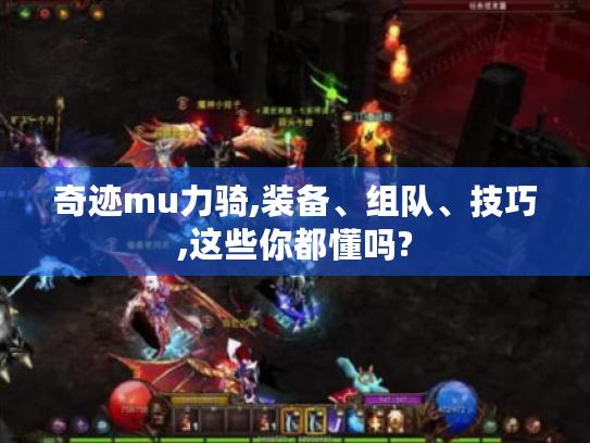 奇迹mu力骑,装备、组队、技巧,这些你都懂吗?