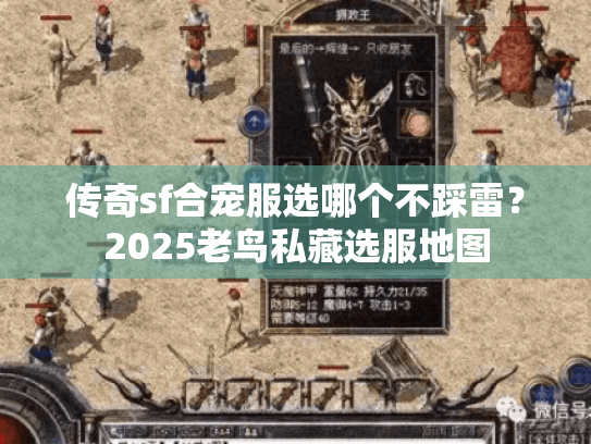 传奇sf合宠服选哪个不踩雷?2025老鸟私藏选服地图 传奇sf合宠服选哪个不踩雷?2025老鸟私藏选服地图