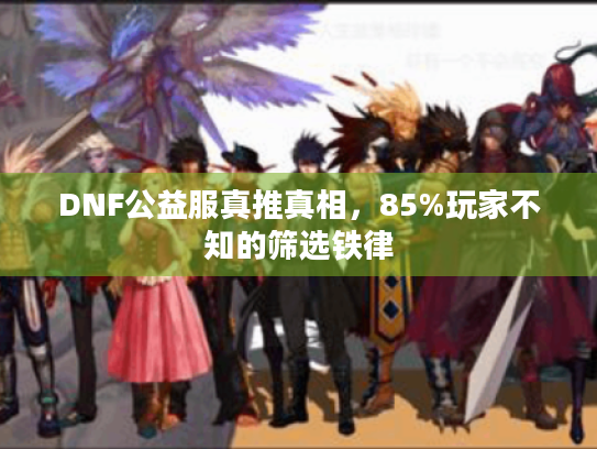 DNF公益服真推真相，85%玩家不知的筛选铁律