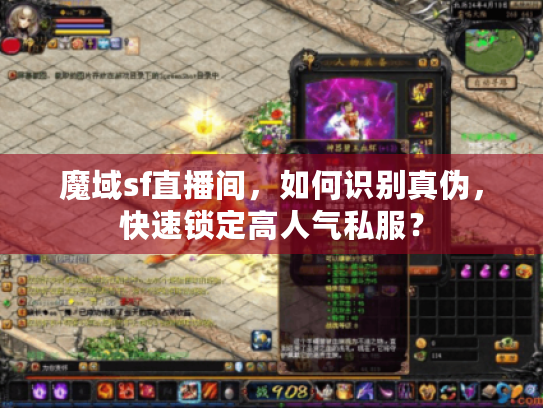 魔域sf直播间，如何识别真伪，快速锁定高人气私服？
