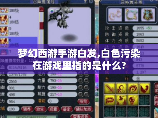 梦幻西游手游白发,白色污染在游戏里指的是什么?