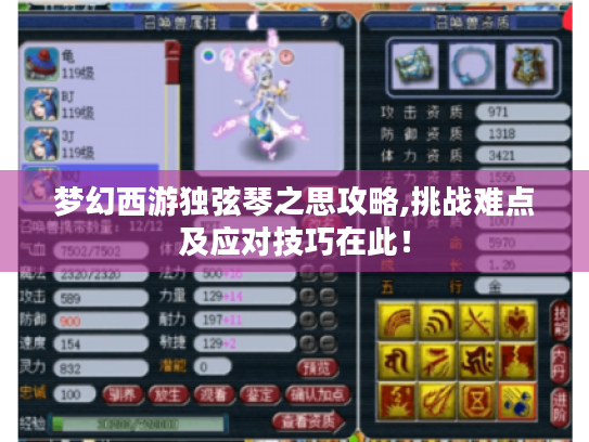 梦幻西游独弦琴之思攻略,挑战难点及应对技巧在此! 梦幻西游独弦琴之思攻略,挑战难点及应对技巧在此!