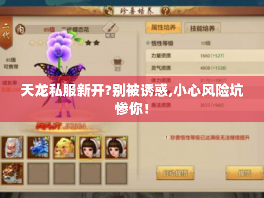 天龙私服新开?别被诱惑,小心风险坑惨你! 天龙私服新开?别被诱惑,小心风险坑惨你!