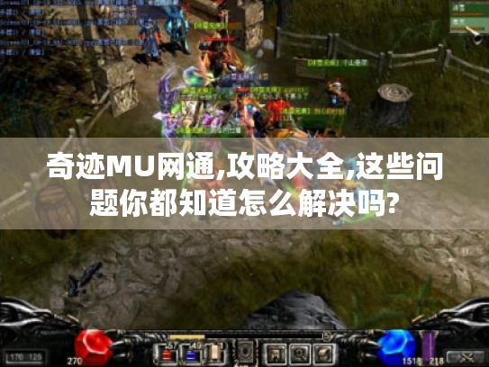 奇迹MU网通,攻略大全,这些问题你都知道怎么解决吗? 奇迹MU网通,攻略大全,这些问题你都知道怎么解决吗?