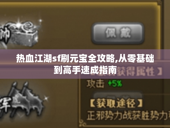 热血江湖sf刷元宝全攻略,从零基础到高手速成指南 热血江湖sf刷元宝全攻略,从零基础到高手速成指南