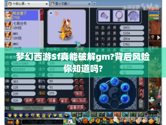 梦幻西游Sf真能破解gm?背后风险你知道吗?