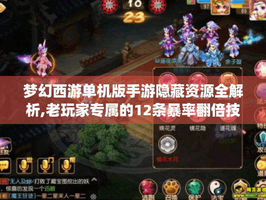 梦幻西游单机版手游隐藏资源全解析,老玩家专属的12条暴率翻倍技巧 梦幻西游单机版手游隐藏资源全解析,老玩家专属的12条暴率翻倍技巧