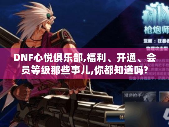 DNF心悦俱乐部,福利、开通、会员等级那些事儿,你都知道吗? DNF心悦俱乐部,福利、开通、会员等级那些事儿,你都知道吗?
