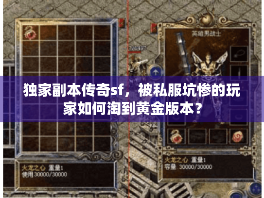 独家副本传奇sf,被私服坑惨的玩家如何淘到黄金版本? 独家副本传奇sf,被私服坑惨的玩家如何淘到黄金版本?