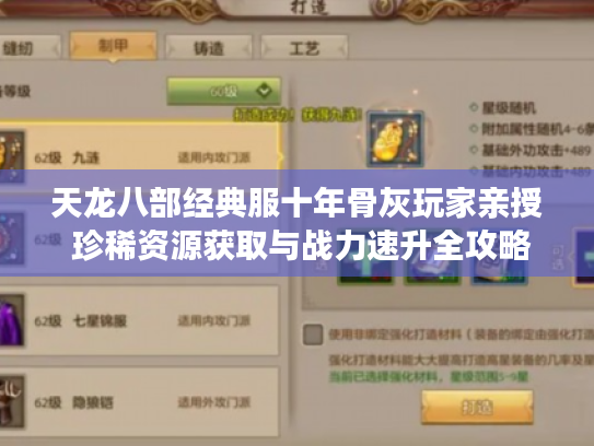 天龙八部经典服十年骨灰玩家亲授 珍稀资源获取与战力速升全攻略 天龙八部经典服十年骨灰玩家亲授 珍稀资源获取与战力速升全攻略