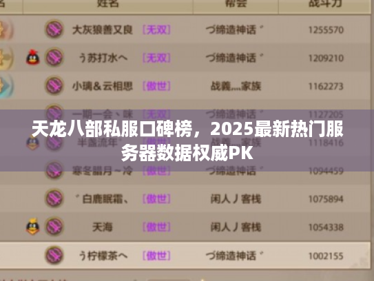 天龙八部私服口碑榜,2025最新热门服务器数据权威PK 天龙八部私服口碑榜,2025最新热门服务器数据权威PK
