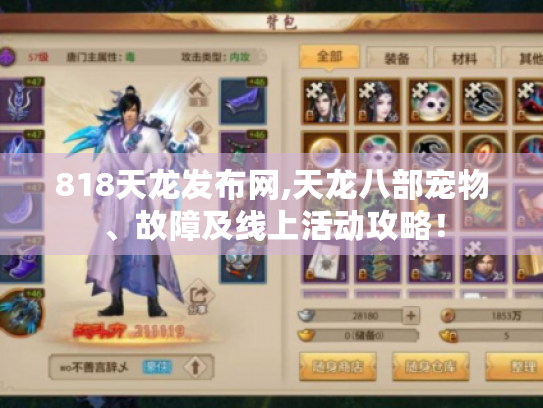 818天龙发布网,天龙八部宠物、故障及线上活动攻略! 818天龙发布网,天龙八部宠物、故障及线上活动攻略!