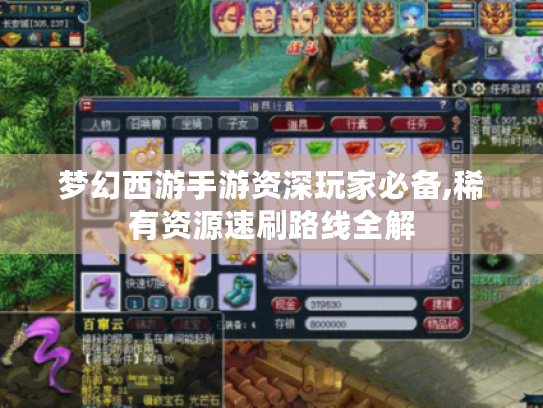 梦幻西游手游资深玩家必备,稀有资源速刷路线全解