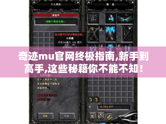 奇迹mu官网终极指南,新手到高手,这些秘籍你不能不知！
