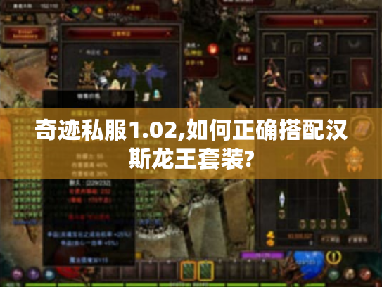 奇迹私服1.02,如何正确搭配汉斯龙王套装? 奇迹私服1.02,如何正确搭配汉斯龙王套装?