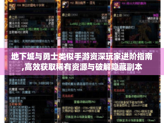 地下城与勇士类似手游资深玩家进阶指南,高效获取稀有资源与破解隐藏副本 地下城与勇士类似手游资深玩家进阶指南,高效获取稀有资源与破解隐藏副本