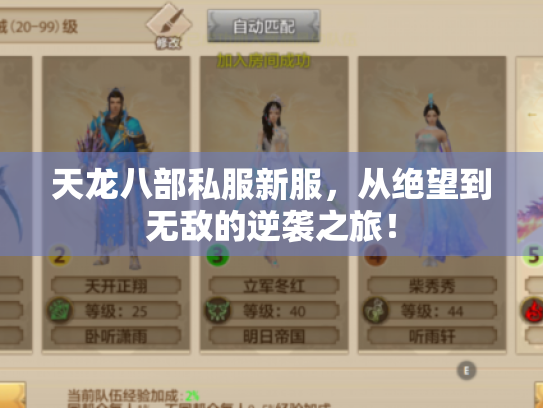 天龙八部私服新服,从绝望到无敌的逆袭之旅! 天龙八部私服新服,从绝望到无敌的逆袭之旅!