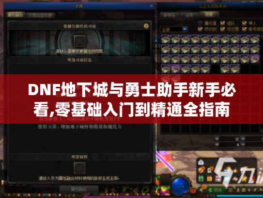 DNF地下城与勇士助手新手必看,零基础入门到精通全指南 DNF地下城与勇士助手新手必看,零基础入门到精通全指南