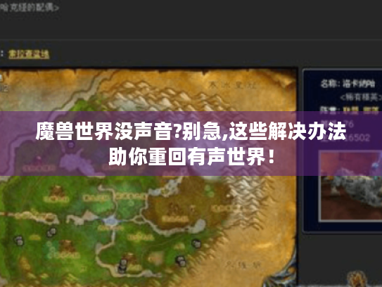 魔兽世界没声音?别急,这些解决办法助你重回有声世界！